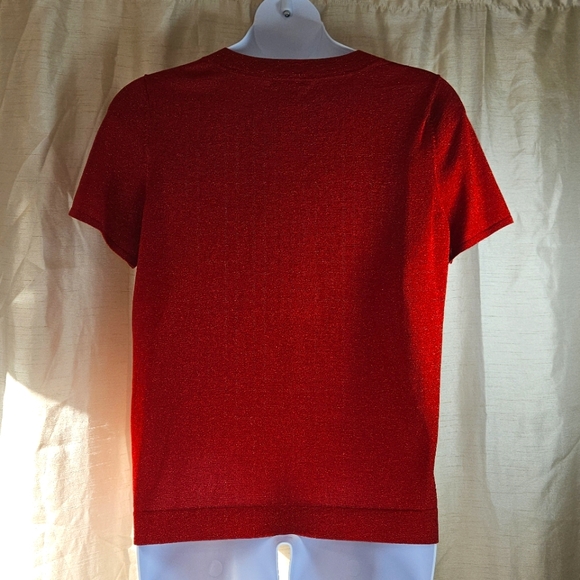 NWOT Judith Hart red silk metallic blouse top Women 1X - Picture 5 of 7